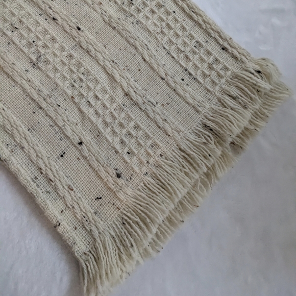 Weave Of The Irish Handcrafted in Ireland Wool Blend Cable Knit Ribbed Scarf - Picture 3 of 10